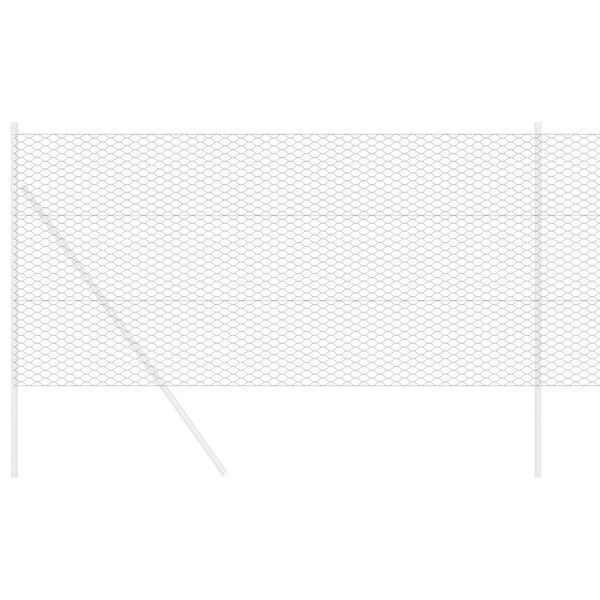 vidaXL Sešstūra žogs Pelēka 0.5 x 10 m Tērauds