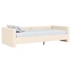 vidaXL dīvāngulta ar matraci, USB, krēmkrāsas audums, 90x200 cm