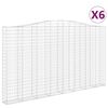 vidaXL arkveida gabiona grozi, 6 gb., 400x30x220/240cm, cinkota dzelzs