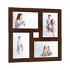vidaXL kolāžas foto rāmis, 4x(13x18 cm) attēliem, tum&scaron;i brūns MDF