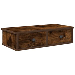 vidaXL sienas plaukts ar atvilktnēm ozolkoka 60x28x15 cm