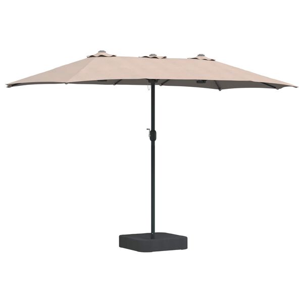 vidaXL Dārza parasols Pelēkbrūna 385 x 209 x 244 cm Poliesters