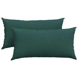 vidaXL Dīvāna spilveni 2 pcs Tum&scaron;i zaļ&scaron; 80 x 40 cm audums