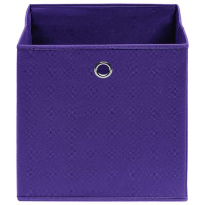 vidaXL uzglabāšanas kastes, 4 gab., violetas, 32x32x32 cm, audums