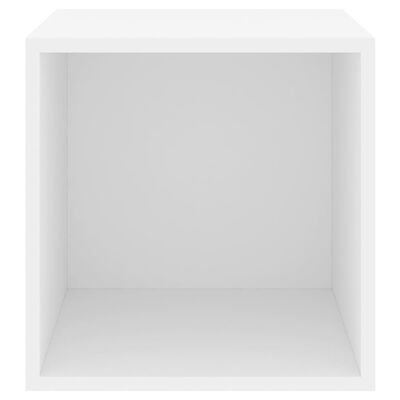 vidaXL sienas plaukts, balts, 37x37x37 cm, skaidu plāksne