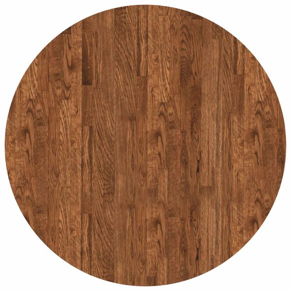 vidaXL Galda virsma Gai&scaron;i brūns &Oslash; 80 x 2,5 cm Cietā ozola koks