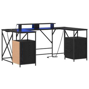 vidaXL Galds Melns ozolkoks Inženierijas koks 182 x 101 x 87,5 cm