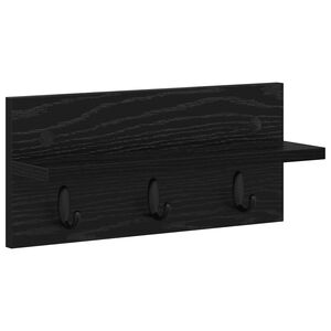 vidaXL Sienas pakaramais Pie sienas Melns ozolkoks 40 x 10,5 x 18 cm