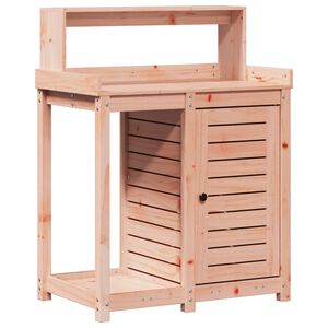 vidaXL stādī&scaron;anas galds ar plauktiem, 82,5x50x109,5cm, egles masīvkoks