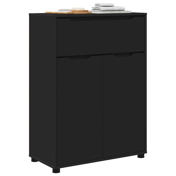 vidaXL Vannas istabas skapītis ar atvilktni Melna 72,5 x 36,5 x 100 cm
