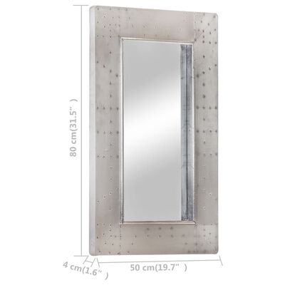vidaXL spogulis, aviācijas dizains, 80x50 cm, metāls