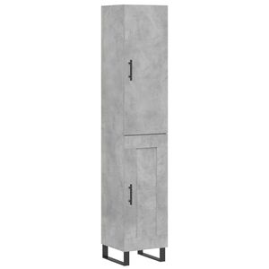 vidaXL augstais skapītis, pelēks, 34,5x34x180 cm, inženierijas koks