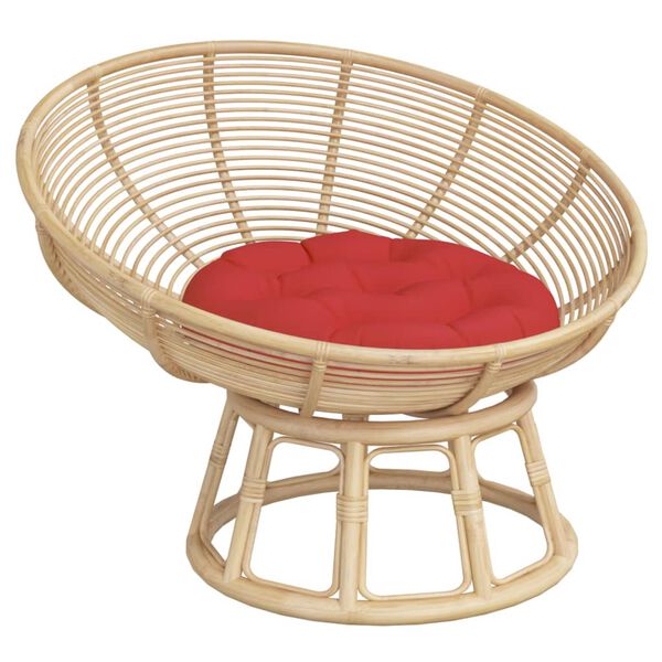 vidaXL krēslu spilvens, apaļ&scaron;, &Oslash; 60 x11 cm, oksforda audums, sarkans