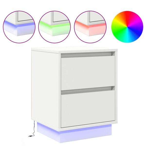 vidaXL Nakts skapītis Balts 39 x 34,5 x 50 cm Inženierijas koks