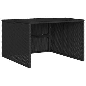 vidaXL robota pļāvēja garāža, melna, 86x90x52/57 cm, PE rotangpalma