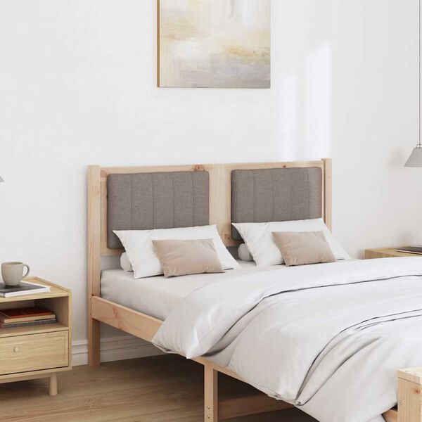 vidaXL Mīkstināts gultas galvgalis Brūna 120 cm Ciets priedes koks