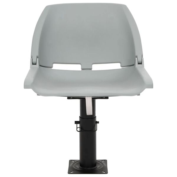 vidaXL salokāms laivas sēdeklis, bez spilvena, pelēks, 48x51x41 cm