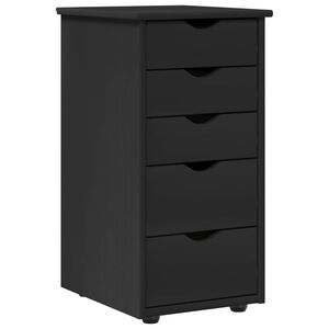 vidaXL Plakans Melna 34 x 39 x 61,5 cm Cieta priede