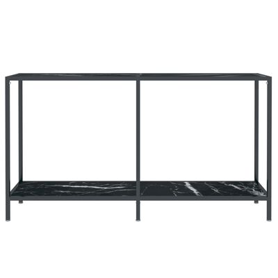 vidaXL konsoles galdiņš, 140x35x75,5 cm, rūdīts stikls, melns