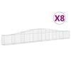 vidaXL arkveida gabiona grozi, 8 gb., 400x30x40/60 cm, cinkota dzelzs