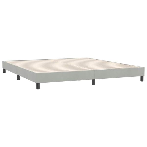 vidaXL Box Spring Gulta bez matrača Gai&scaron;i pelēka 180x220 cm samts