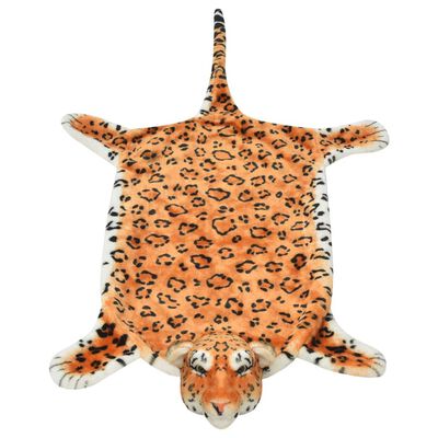 vidaXL leoparda paklājs, 139 cm, brūns plīšs