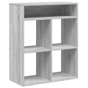 vidaXL grāmatu plaukts, pelēka koka, 66x31x80 cm, inženierijas koks