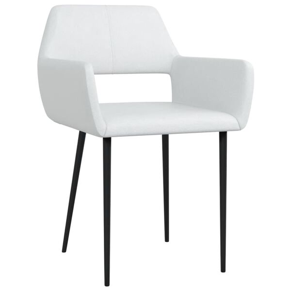 vidaXL virtuves krēsli, 2 gab., balta mākslīgā āda