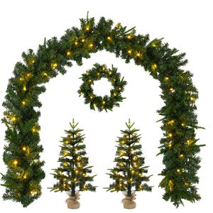 vidaXL Mini Ziemassvētku eglī&scaron;u komplekts 45 cm 125 LED Silti balts
