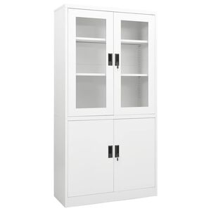 vidaXL biroja skapis, 90x40x180 cm, balts, tērauds