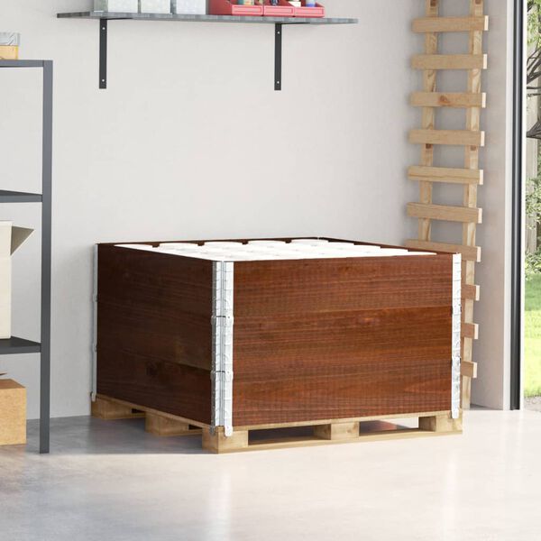 vidaXL pale&scaron;u apmales, 3 gab., brūns, 100x100 cm, priedes masīvkoks