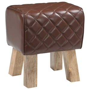 vidaXL sols 40 x 30 x 45 cm Īsta āda brūns dimants