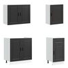 vidaXL 7-daļīgs virtuves skapītis komplekts, Porto, melns