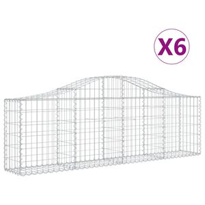 vidaXL arkveida gabiona grozi, 6 gb., 200x30x60/80 cm, cinkota dzelzs