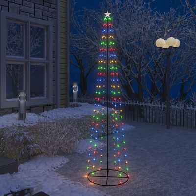 vidaXL Ziemassvētku koks, 136 krāsainas LED lampiņas, 70x240 cm