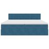 vidaXL Glabā&scaron;anas gulta ar matraci Tum&scaron;i zils 100 x 200 cm