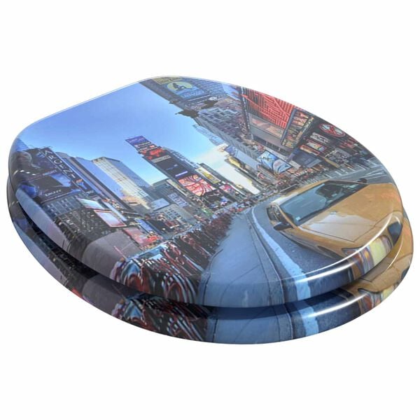 vidaXL Tualetes sēdeklis Daudzkrāsains 44 x 38 cm MDF plāksne