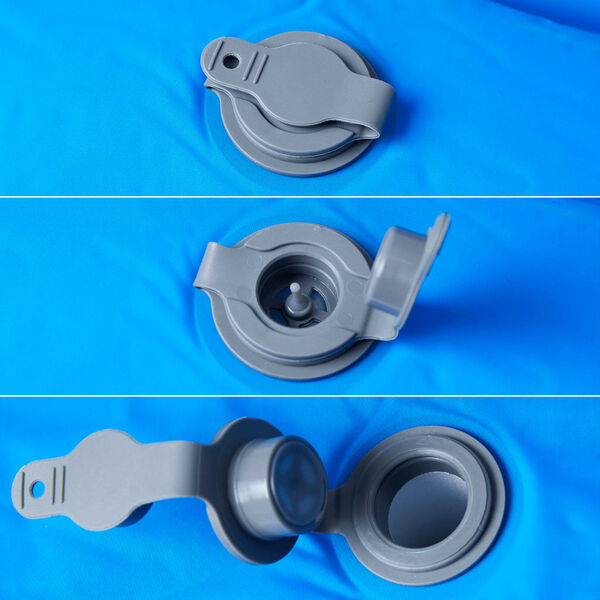 vidaXL pa&scaron;piepū&scaron;ams kempinga matracis, spilvens, vienvietīgs, zils