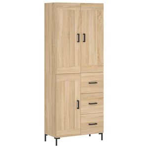 vidaXL augstais skapis, ozolkoka, 69,5x34x180 cm, inženierijas koks