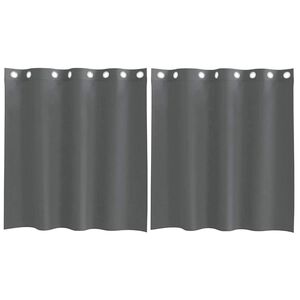 vidaXL voile aizkari ar starplikām, 2 gab., tum&scaron;i pelēki, 140x140 cm