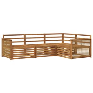 vidaXL Āra dīvānu komplekts 4 pcs Dabiska Cietā akācijas koks