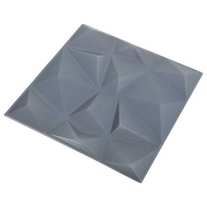 vidaXL Sienas paneļi 12 gab. 50 x 50 cm Dimanta Pelēks XPS Putu