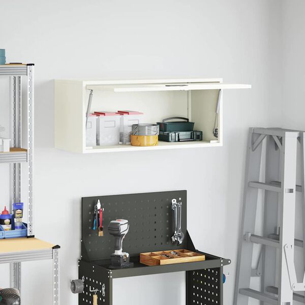 vidaXL Sienas skapis garāžai Balts 80 x 33 x 35 cm