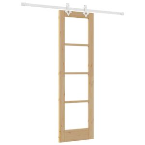 vidaXL Slīdo&scaron;ās durvis 61 x 198,5 cm Masīvkoks no priedes un stikls