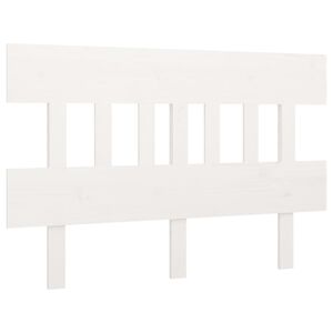 vidaXL gultas galvgalis, balts, 123,5x3x81 cm, priedes masīvkoks