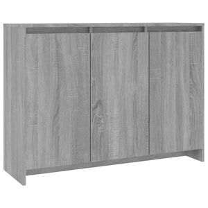 vidaXL kumode, pelēka ozolkoka krāsa, 102x33x75 cm, inženierijas koks