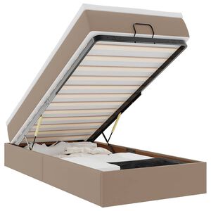 vidaXL Osmaņu gultas rāmis ar matrača kapučīno 90x200cm mākslīgā āda