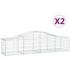vidaXL arkveida gabiona grozi, 2 gb., 200x50x40/60 cm, cinkota dzelzs