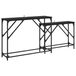 vidaXL Konsoles galds 2 gab. Melns ozolkoks 100 x 28 x 75 cm