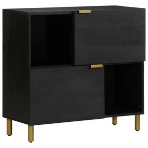 vidaXL kumode, melna, 80x33x75 cm, inženierijas koks